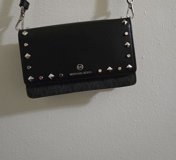 Michael Kors Black Studded Clutch - Picture 1 of 7